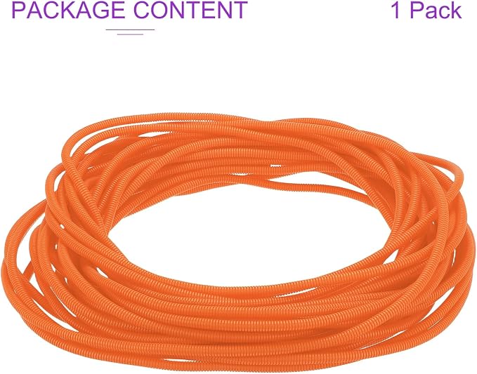 DMiotech 100ft Wire Loom Split Tubing 1/4 Inch(6.4mm) ID, Cord Protectors from Pet Flexible Conduit Cable Management for Office Home Garden, Orange
