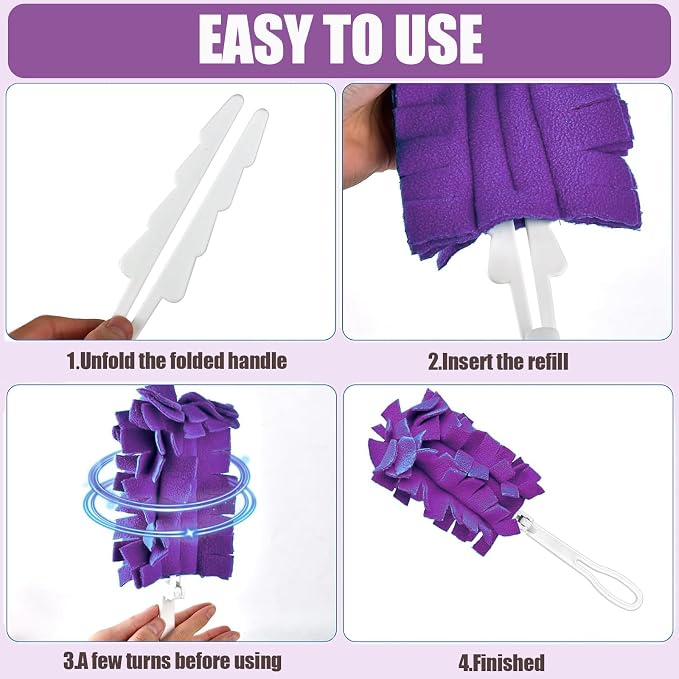 Reusable Swiffer Duster,Duster Refills,Reusable Dusters for Cleaning,8Pcs | Compatible with Swiffer Hand,360° Heavy Duty Fleece Duster Refills Washable for Cleaning Ceiling Fan Window Kitchen