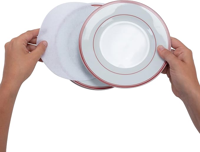 Simplify Holiday Dinner Plate Dinnerware Storage Box | 12.2 Inch | Christmas China | 12 Felt Dividers | Tableware Setting | Red