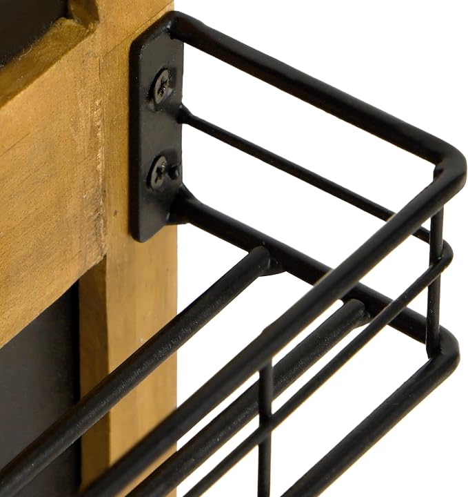 Wall Mount Spice Rack with Blackboard for 18 Jars, 3 Tier | Wooden Spice Shelf Organizer for Kitchen or Pantry Space Saving Wall-mounted Spice Holder, Black