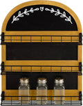 Wall Mount Spice Rack with Blackboard for 18 Jars, 3 Tier | Wooden Spice Shelf Organizer for Kitchen or Pantry Space Saving Wall-mounted Spice Holder, Black