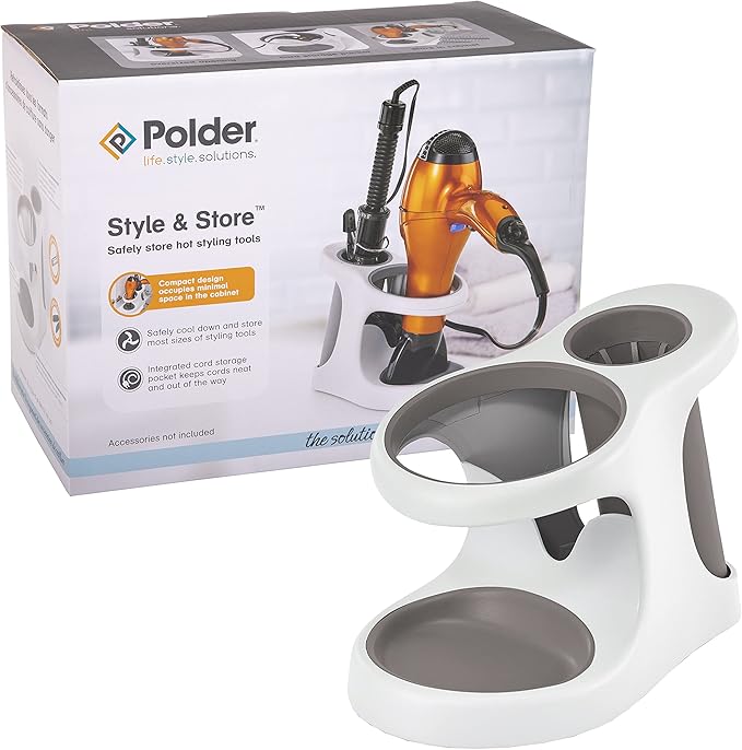 Polder White/Gray Style and Store Bathroom Accessory