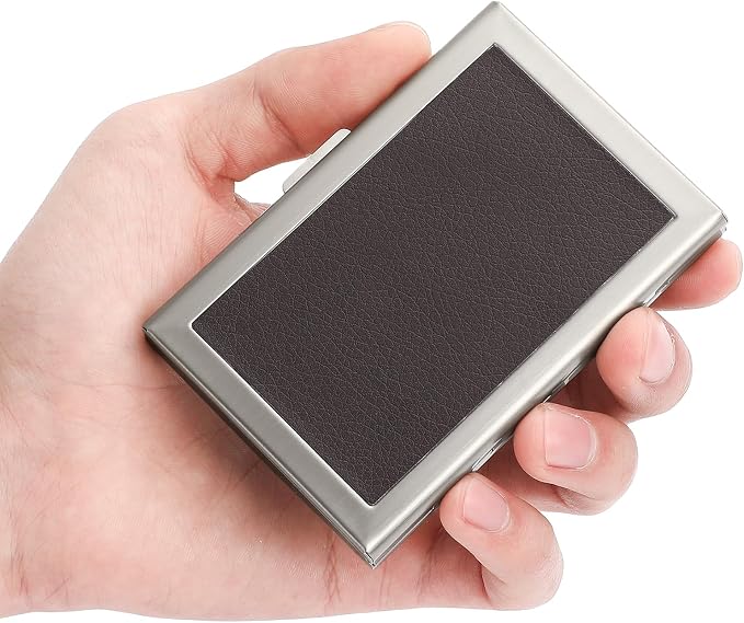Credit Card Holder Wallet for Women Men Stainless Steel Metal Card Case RFID Blocking Business Card Protector Case with 6 Slots