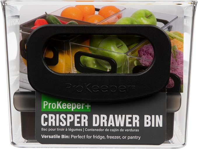 Progressive ProKeeper+ Pantry & Refrigerator Storage Containers – Modular Bins and Organizers (Crisper Drawer Bin, 5.9"L x 12.6"W x 4.5"H)