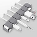 AHASTYLE Cable Organizer Holder 5 Slots Desktop Cord Wire Clips Keeper for Organizing USB Cable/Power Cord/Wire Home Office and Car (Grey)