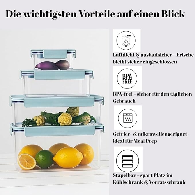 LocknLock HPL415 Classic-Plus Plastic Food Storage Container with Lid for Kitchen, Lunch, Meal Prep, and Leftovers, BPA-Free, Airtight, Leakproof, Microwave, Dishwasher, Freezer-Safe, 1.65L
