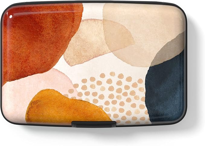 Credit Card Holder for Women, Small RFID Metal Credit Cards Wallets Cute Business Card Holder Pocket ID Case, Abstract Marble