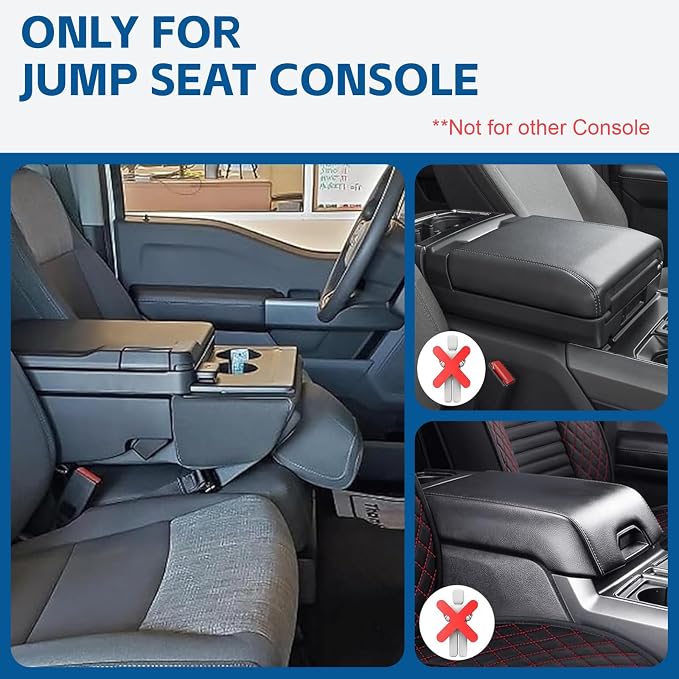 Center Headrest Organizer Tray Fit For Ford F150 F250 F350 F450 F550 F650 2011-2025 2026 Storage Compartment With Anti-Slip Mat Center Console Organizer for Ford F Accessories [Only for Jump Seat]