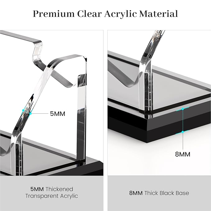 YUXUN Black Business Card Holder for Desk-1 Slot, Acrylic Business Card Holder for Women Men,50+ Business Cards Display Stand for Exhibition, Home, Office