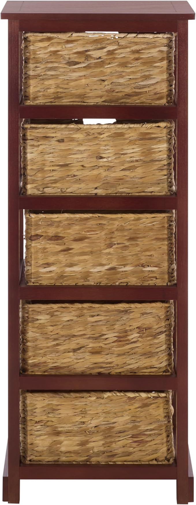 SAFAVIEH Home Collection Vedette Cherry 5-Drawer Wicker Basket Storage Tower (Fully Assembled)