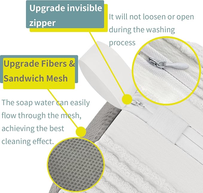 Shoe Washing Machine Bag Laundry Shoe Bag for Washer and Dryer Reusable 2pc Shoe Cleaning Bags for Sneakers 360 Deep Cleaning for All Shoes Types with Invisible Zipper