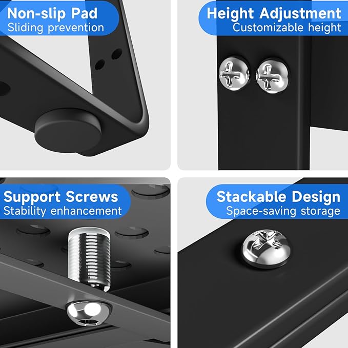 Expandable Cabinet Shelf Organizers, Kitchen Small Stand Rack Organization for Countertop Cupborad Pantry Desktop Spice Rack, Black 1 Pack