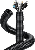 Wire Loom 1 inch 6.6ft, Split Loom, Outdoor Cord Protector | Flexible Wire Conduit Automotive, Wire Protector Tubing, Black