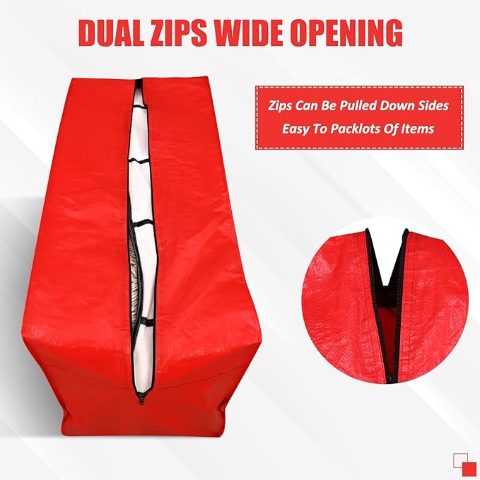 6 Pcs 66 Gallon Extra Large Moving Bags Heavy Duty Storage Bag with Strong Zipper Handle Foldable XXL Jumbo Storage Tote Packing Moving Box for College Dorm Travel Cloth Duffle (Red)