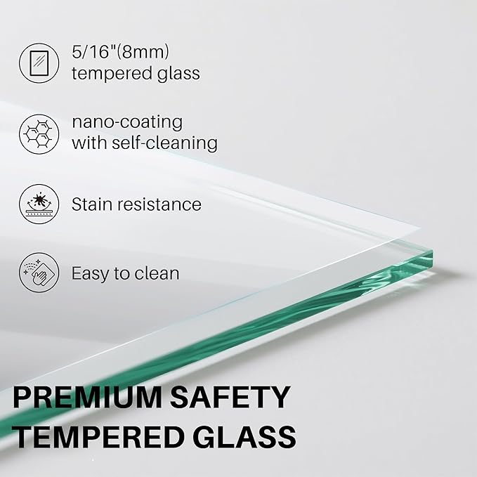 WinZo Frameless Shower Door 56-60 in W x 75 in H, Sliding Shower Door with 5/16"(8mm) Clear Tempered Glass Shower Door, Easy to Clean Bathroom, Silent Soft-Close Design, Matte Black