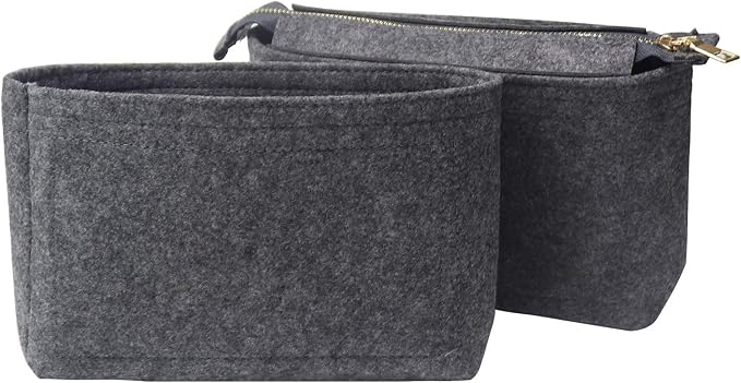 Bag Organizer, Bag Shaper Purse Insert Felt Organizer Fit in NeoNoe Noé and other Bucket Bags - grey
