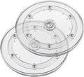 Jersvims 4 Inch Acrylic Turntable Platter, Transparent, 2Pcs | Round Rotating Plate, For Kitchen Pantry Cabinet Desk, Spice Cake Cookie Decorating, Turntable Organizer