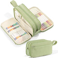 BuyCard Sage green Large Capacity Corduroy Pencil Case, Zipper Pouch, Casual Style, Supplies Organizer for Teen Girls, Boys, Women and Men