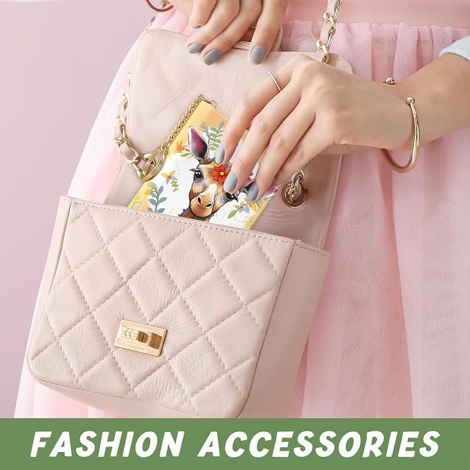 Aiawoxc Credit Card Holder, Small RFID Wallet Slim Leather Card Organizer Case with Zipper and Keychain, Cute Deer