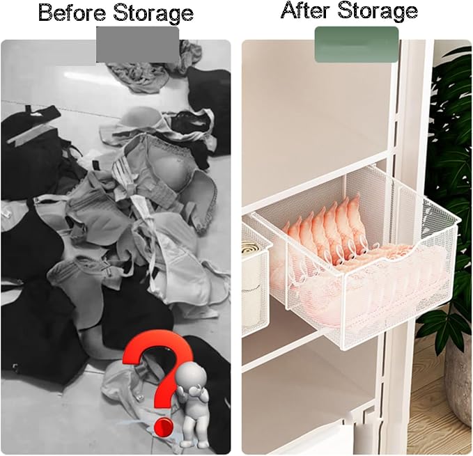 Pull Out Drawer Organizer Containers Storage Bin,Compact Hanging Pullout Drawer Basket,Stackable Shelf Baskets Organizer(Style 4)
