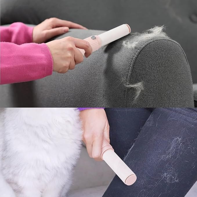 Mini Lint Roller for Clothes Reuseable Pocket Lint Remover for Travel, Portable Sticky Roller for Pet Hair, Small Lint Roller with 4 Rolls Refillable