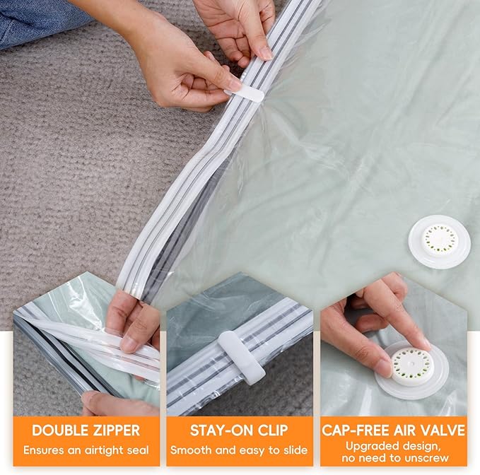 Vacuum Storage Bags with Electric Pump,8 Extra Large Jumbo storage Space Saver Bags (40x31 Inch) for Bedding,Comforters,Blankets,Clothing,Pillows,Jackets,Coats,Vacuum Seal Bags for clothing