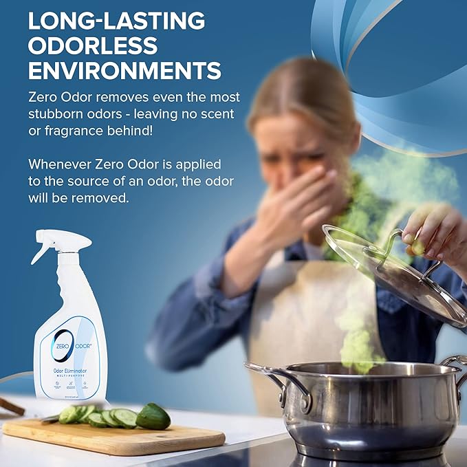 Zero Odor - Multi-Purpose Strong Odor Eliminator for Home, Office, Car, Bathroom, Hotel, Room Deodorizer, and Odor Neutralizer, 22Oz (Pack of 2)