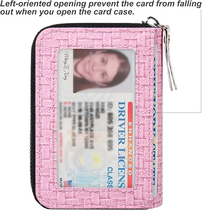 Credit Card Wallet, RFID Card Case Wallet, Zipper Card Cases Holder for Men Women, RFID Blocking, KeyChain Wallet, Compact Size Card Organizer Case for Women