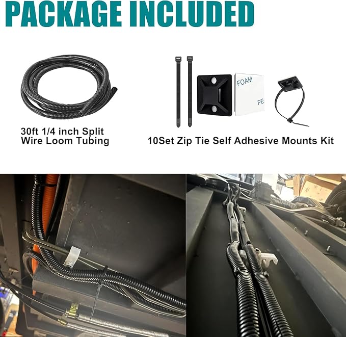 ALLWIN 1/4 inch Split Wire Loom Tubing Wire Conduit - 30 ft Cord Protector Electric Wires Covers, Automotive Wire Flexible Conduit, Plastic Wire Cover (1/4/''-30ft)