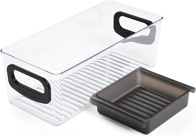 Progressive ProKeeper+ Pantry & Refrigerator Storage Containers – Modular Bins and Organizers (Crisper Drawer Bin, 5.9"L x 12.6"W x 4.5"H)