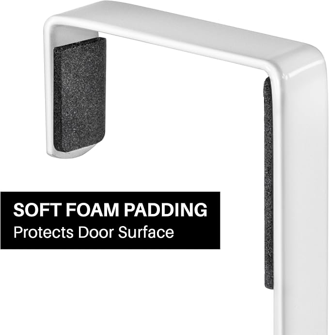 LYNK Professional® Home™ Over the Door Hooks - 46 Hook – Over the Door Coat Rack - Over the Door Hanger - Hanging Towels or Clothes - Bathroom, Bedroom, Laundry Room - Lifetime Ltd. Warranty, White