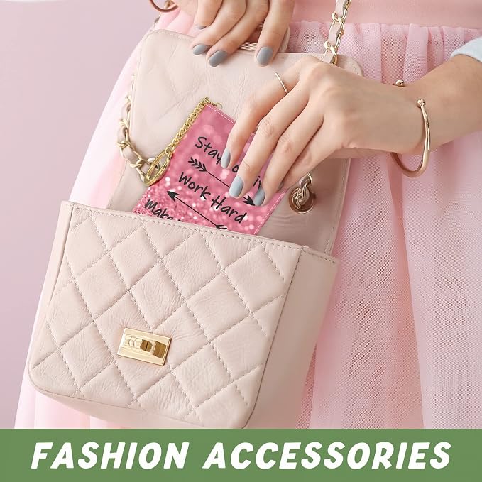 Aiawoxc Credit Card Holder for Women, Small RFID Wallet Slim Leather Card Organizer Case with Zipper and Keychain, Work Hard