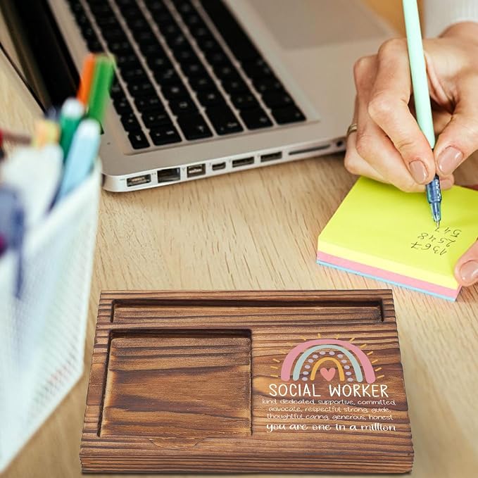 Social Worker Gift Sticky Note Holder, Social Work Appreciation Week Gifts, School Social Worker Teacher Thank You Gifts, Social Worker Graduation Gift Self-Stick Note Pad Holders TZP57
