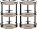 YATINEY Spice Rack, Set of 2 Lazy Susan Organizer, 3-Tier Turntable Organizer, Rotating Spice Rack Organizer For Cabinet, Compact and Versatile, Greige and Black SR23L2BG