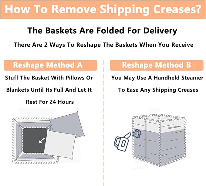Large Capacity Storage Bins Closet Organizer System, 2PCS Fabric Storage Box with Steel Frame Stackable Shelf Storage Baskets Foldable Wardrobe Storage Box for Clothes Toys (Grey)
