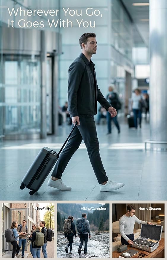 IKYWT Travel Vacuum Seal Bag with Pump, 21L Compression Packing Cube Kit with 270° Zipper, Reusable Waterproof Vacuum Storage for Carry-On & Small Checked Luggage (2-Pack)