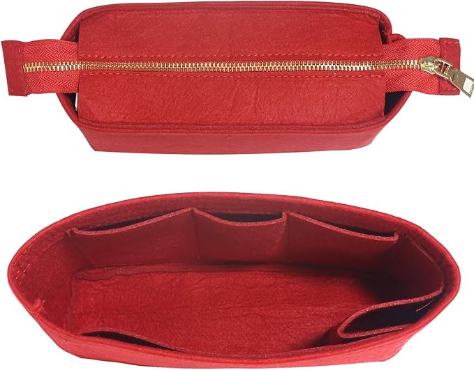 Bag Organizer, Bag Shaper Purse Insert Felt Organizer Fit in NeoNoe Noé and other Bucket Bags - red