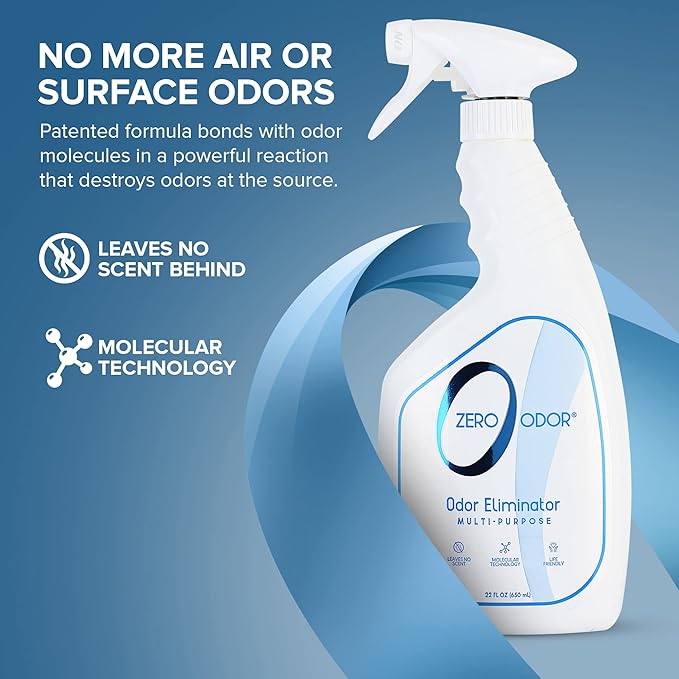 Zero Odor - Multi-Purpose Strong Odor Eliminator for Home, Office, Car, Bathroom, Hotel, Room Deodorizer, and Odor Neutralizer, 22Oz (Pack of 2)