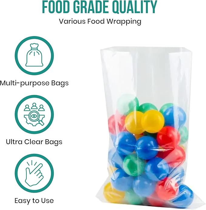 Levex - 3" x 6" (1000 Count) Open End Flat Top - 3-Mil Heavy Duty Clear Poly Bags for Packaging, Shipping, Storage & Food (Bags Do Not Have a Seal or Prints)