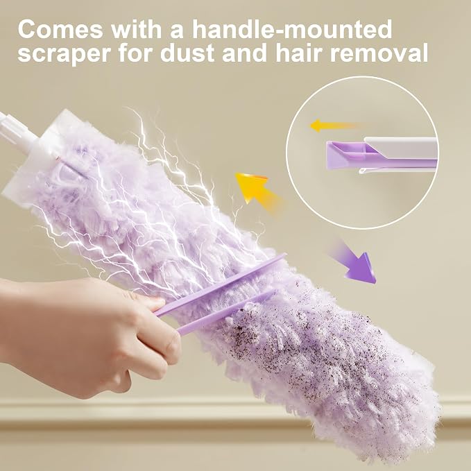 JOYMOOP Ceiling Fan Cleaner Duster and Cobweb Duster with Extension Pole, 28–98 Inch Handle and 9 Refills for High Ceilings and Furniture