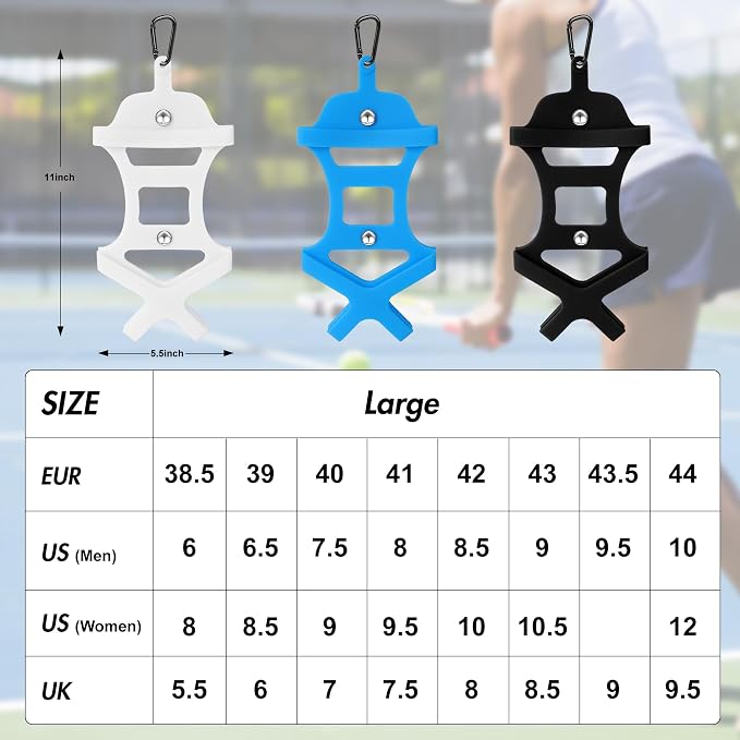 Shoe Holder for Backpack, takyu Elastic Silicone Shoe Holster with Backpack Clips for Sneaker Bag, Hang Extra Shoes Cleats Boots or Gear on Your Bag (Black）