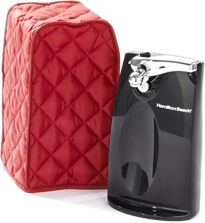 Covermates Keepsakes Can Opener Cover – Quilted Electric Appliance Protector for Kitchen Counter Storage – Dust & Stain Resistant – Washable Slip-On Design, Red