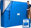 BAGAIL Mattress Bags for Moving, Mattress Covers with Heavy Duty Handles, Reusable Mattress Storage Bag for Moving Supplies(Blue, Queen)