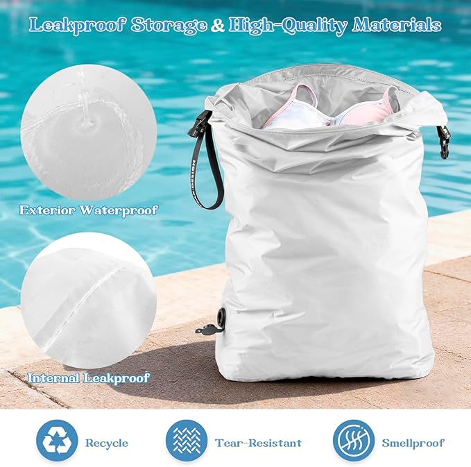 Travel Laundry Bag for Dirty Clothes, Waterproof Compression Bag | Moisture-resistant Vacuum Storage Bag, Space-Saving Laundry Storage Organizer for Cruise, Swimming, Gym
