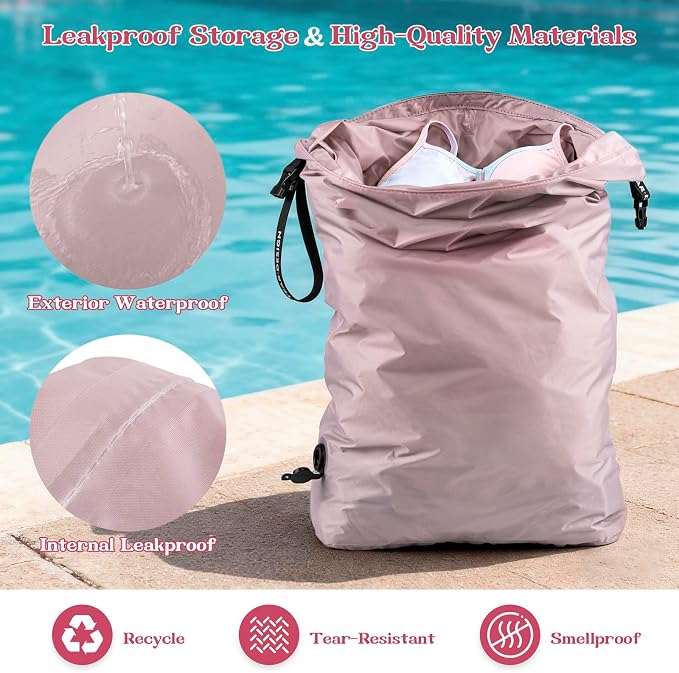 Travel Laundry Bag, Waterproof Compression Bags for Dirty Clothes | Moisture-resistant Vacuum Storage Bag, Space-Saving Laundry Storage Organizer for Cruise, Swimming, Gym