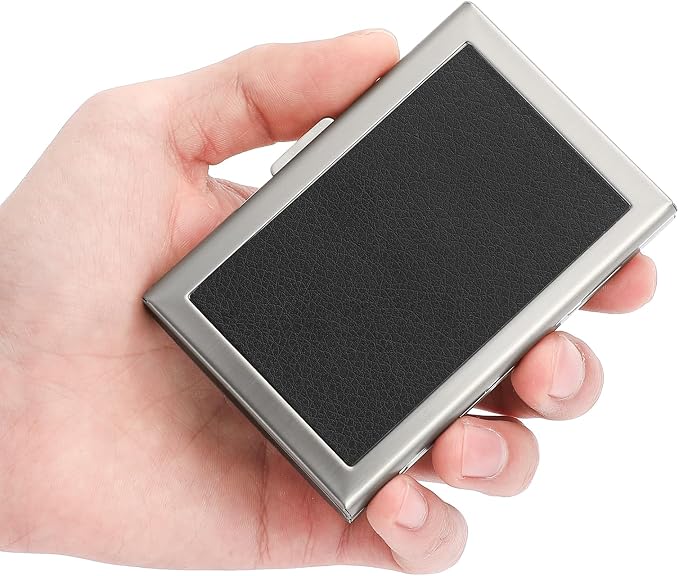 Credit Card Holder Wallet for Women Men Stainless Steel Metal Card Case RFID Blocking Business Card Protector Case with 6 Slots