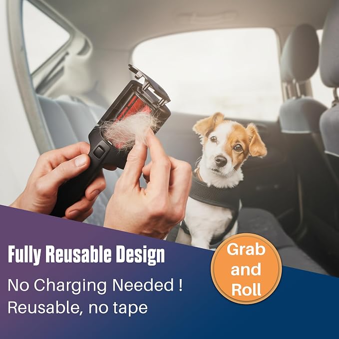 CPHUSA Roller Pet Hair Remover - Reusable Lint Roller Cat and Dog Hair Remover, Portable Multi-Surface Pet Hair Remover for Furniture, Couches, Carpets, Clothing & Bedding