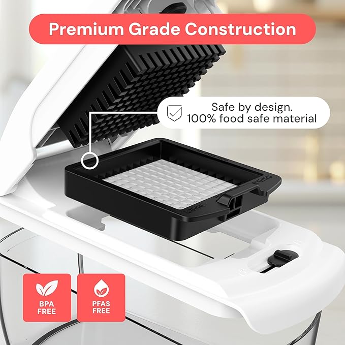 Fullstar The Original Pro Chopper - Vegetable Chopper and Dicer, Food Chopper with Container, Fruit Cutter, Kitchen Gadgets & Gifts, Home Essentials (2 in 1, White)