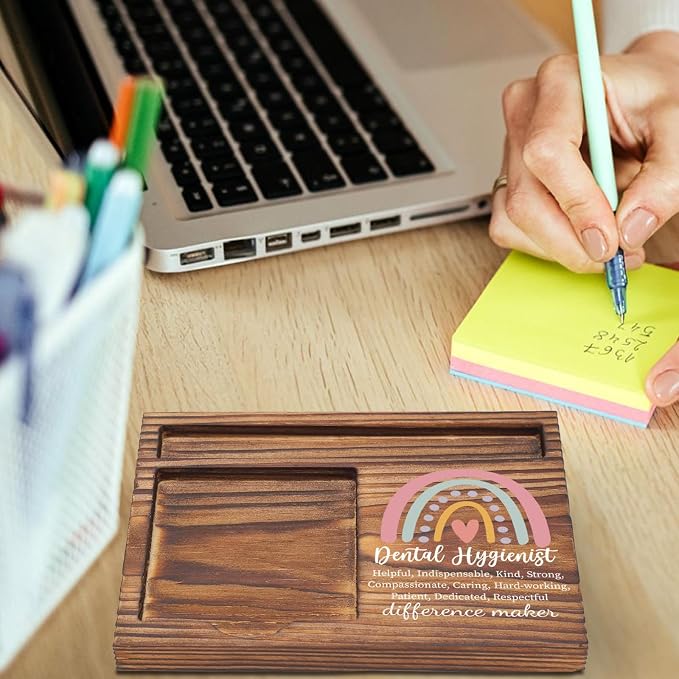 Dental Hygienist Appreciation Gifts Sticky Note Holder, Thank You for Dentist Hygienist Assistant Week Grad Gift Self-Stick Note Pad Holders for Dental Clinic Hospital TZP53