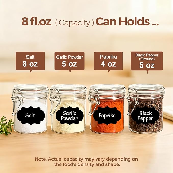ComSaf Small 8 oz Glass Jars with Airtight Lids 12 Pack Jam Pantry | Jelly jars, Sourdough discard, Spices crafts, Pantry organization, Small size, Kitchen cabinet storage, Sourdough starter